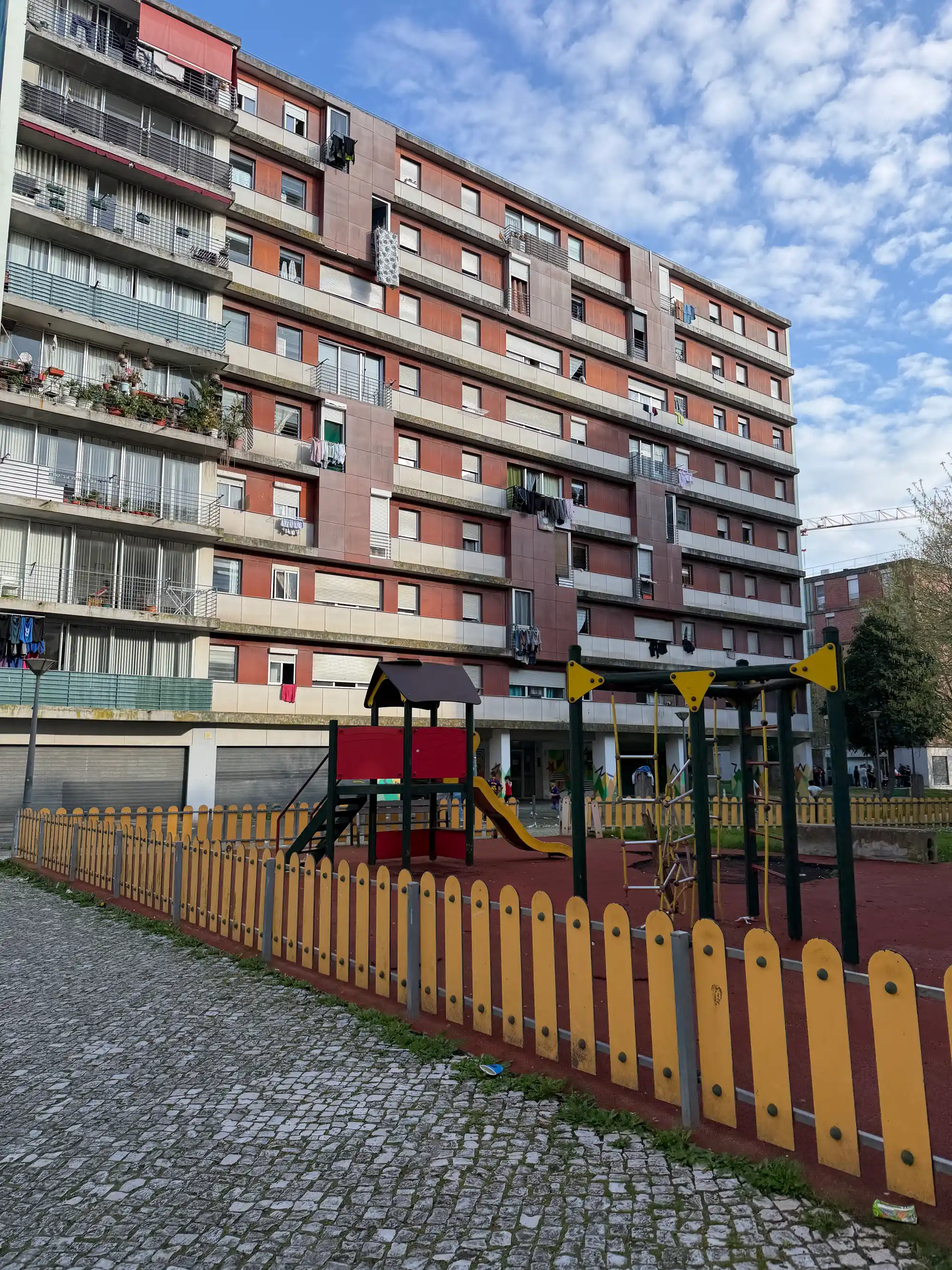 Lumiar Lisbon apartment building with playground, residential complex, and family-friendly urban environment